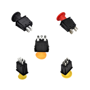 Comutator pentru mașină de tuns iarba cu cap de ciupercă, PTO, industrial, galben, 5-Pin 6-Pin 7-Pin 8-Pin, roșu/negru