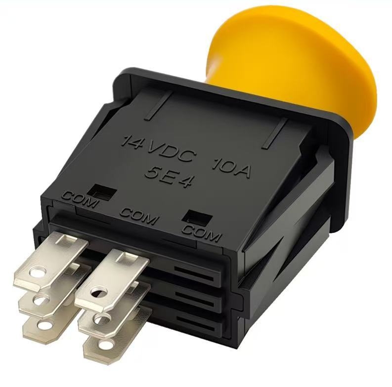 Comutator pentru mașină de tuns iarba cu cap de ciupercă, PTO, industrial, galben, 5-Pin 6-Pin 7-Pin 8-Pin, roșu/negru