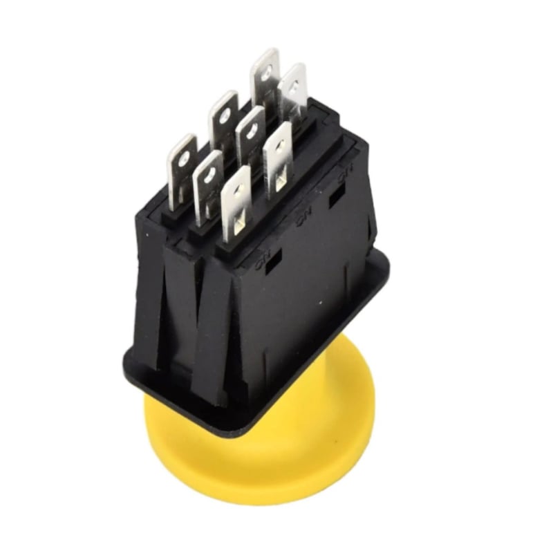 Comutator pentru mașină de tuns iarba cu cap de ciupercă, PTO, industrial, galben, 5-Pin 6-Pin 7-Pin 8-Pin, roșu/negru