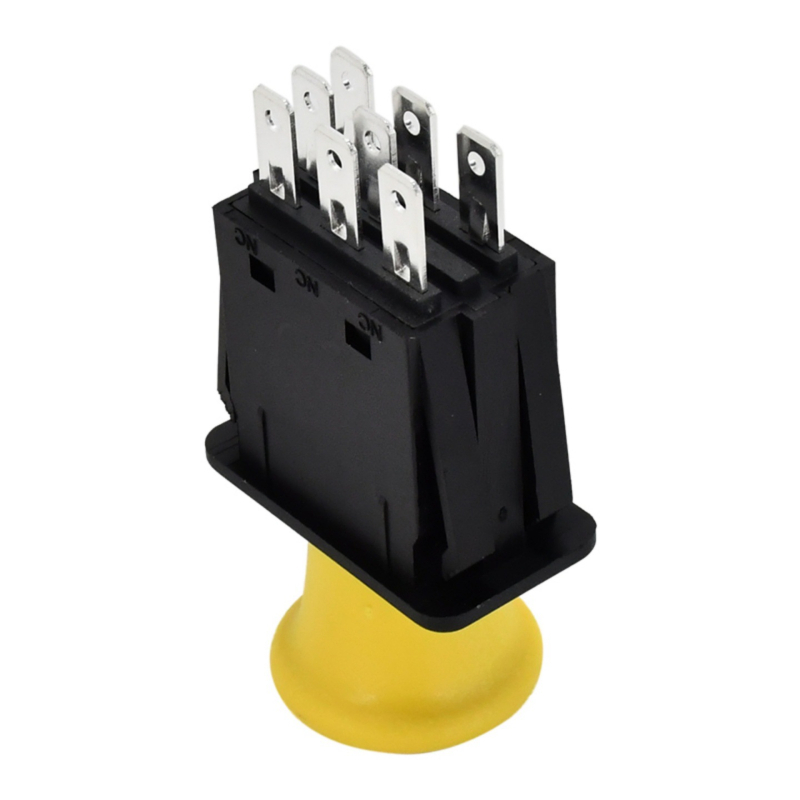 Comutator pentru mașină de tuns iarba cu cap de ciupercă, PTO, industrial, galben, 5-Pin 6-Pin 7-Pin 8-Pin, roșu/negru