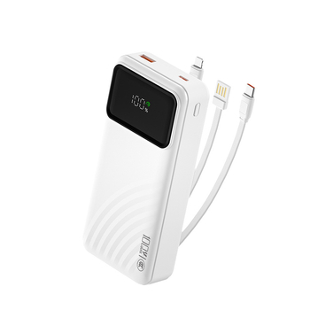 Power bank certificat 3C pentru încărcare rapidă, capacitate mare, cablu încorporat, afișaj digital inteligent, încărcare rapidă PD, 20000mAh