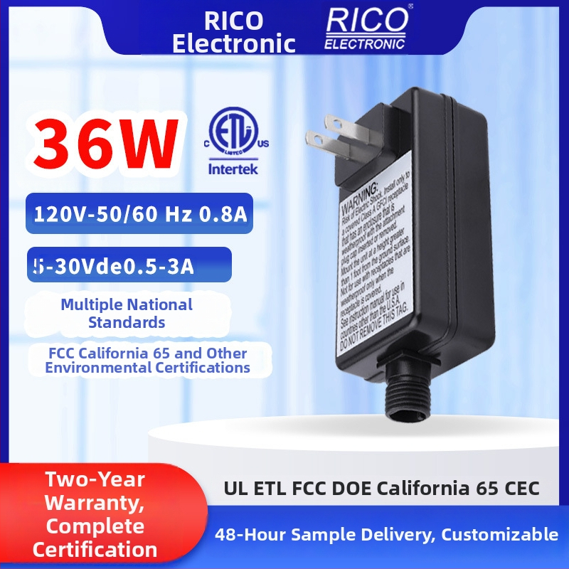 Sursă de alimentare impermeabilă 12V 36W, certificare ETL, pentru iluminat exterior sub cornișă — adaptor de driver