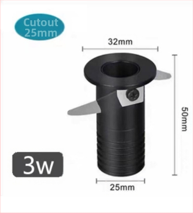 Spot LED încastrat mic, anti-strălucire, lumină COB bullseye, efect cer înstelat, fără lumină principală
