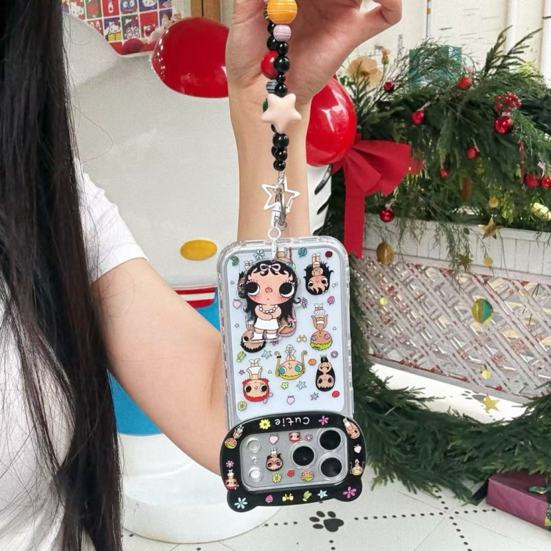 Husă Xiaoyu pentru iPhone 14–17 Pro Max, desen animat drăguț, protecție anti-cadere