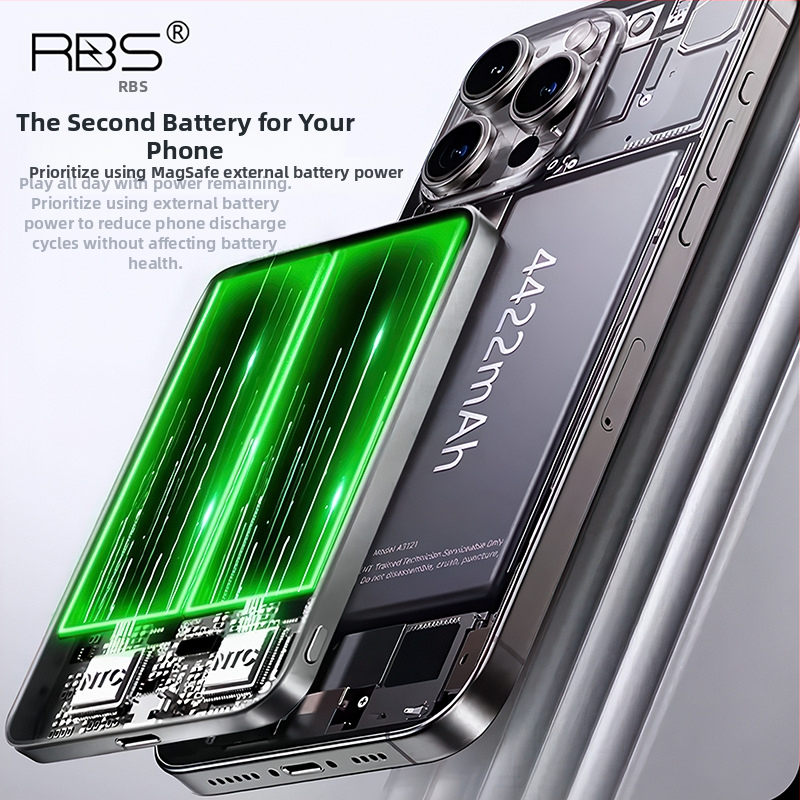 Ruibuoshi power bank magnetic ultra-subțire 3-in-1 pentru ceas și căști, încărcare wireless rapidă, baterie externă, poate fi luat în avion