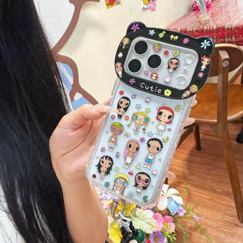Husă iPhone Xiaoyu drăguță, desen animat, pentru iPhone 14–17 Pro și Pro Max, acrilic, protecție anti-cădere