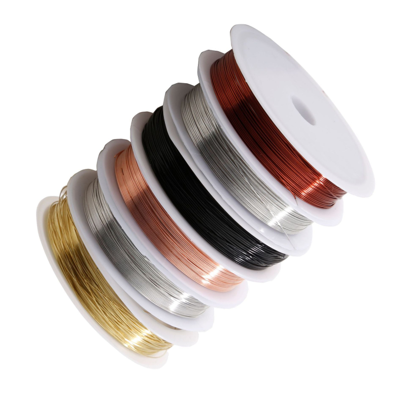 Set de sârmă de cupru 0,4 mm și 0,5 mm pentru bijuterii placate, accesorii și materiale DIY pentru mărgele
