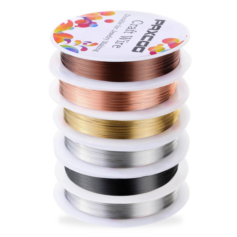 Set de sârmă de cupru 0,4 mm și 0,5 mm pentru bijuterii placate, accesorii și materiale DIY pentru mărgele