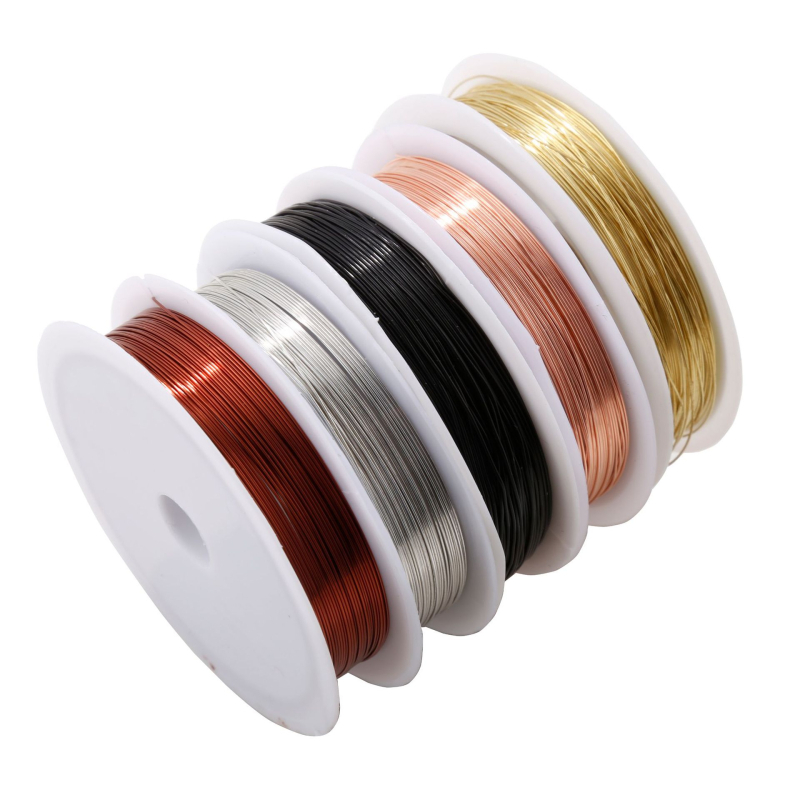 Set de sârmă de cupru 0,4 mm și 0,5 mm pentru bijuterii placate, accesorii și materiale DIY pentru mărgele