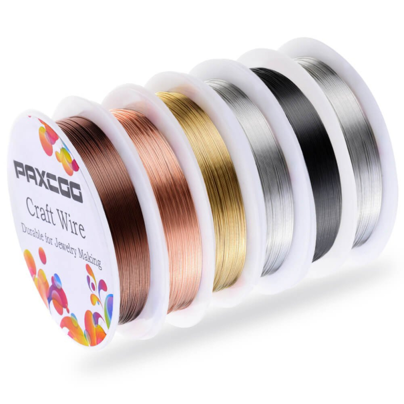 Set de sârmă de cupru 0,4 mm și 0,5 mm pentru bijuterii placate, accesorii și materiale DIY pentru mărgele