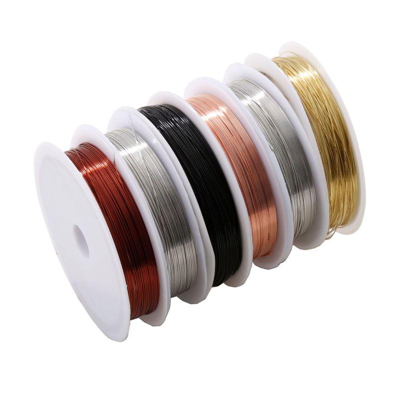 Set de sârmă de cupru 0,4 mm și 0,5 mm pentru bijuterii placate, accesorii și materiale DIY pentru mărgele