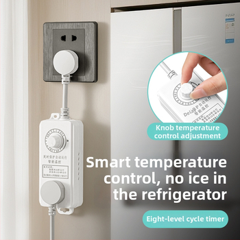 Priză inteligentă pentru frigider cu control al temperaturii și cablu de prelungire
