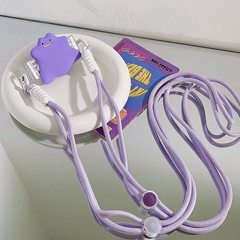 Carcasă pentru telefon Ditto mov, cu clip pe spate, șnur lung pentru gât și bretea crossbody din sfoară împletită, durabilă