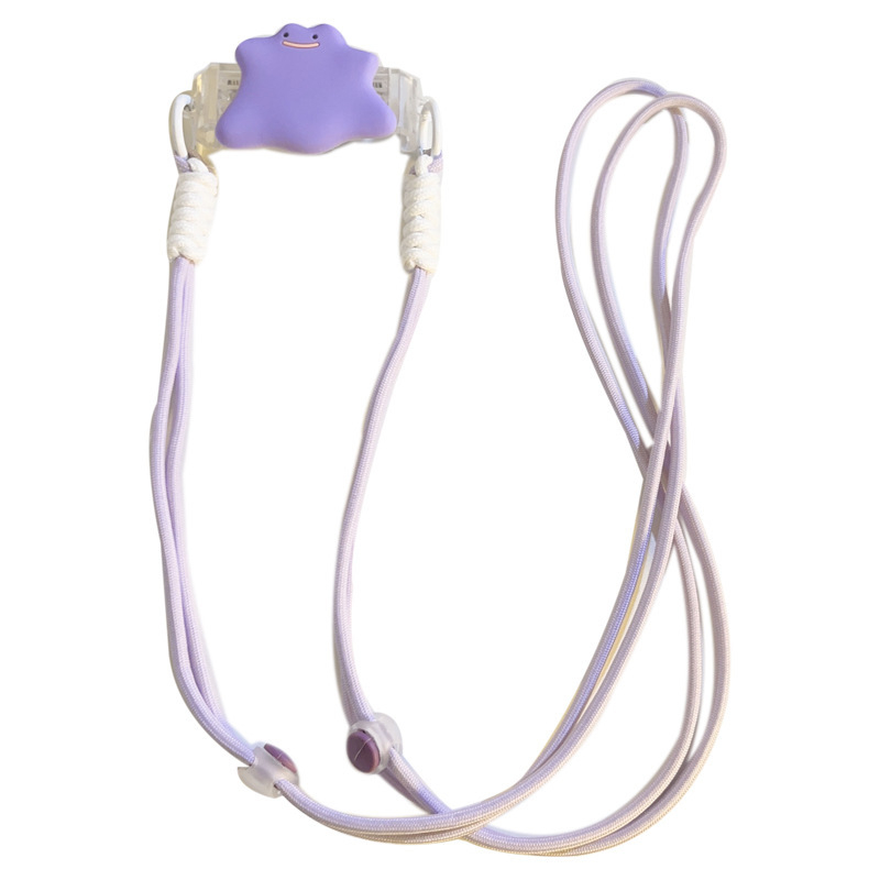 Carcasă pentru telefon Ditto mov, cu clip pe spate, șnur lung pentru gât și bretea crossbody din sfoară împletită, durabilă