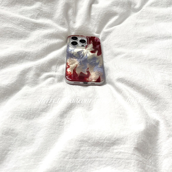 Carcasă pentru iPhone 16 Pro Max, stil Sherry Ins, gradient de flăcări cu laser