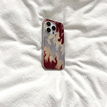Carcasă pentru iPhone 16 Pro Max, stil Sherry Ins, gradient de flăcări cu laser