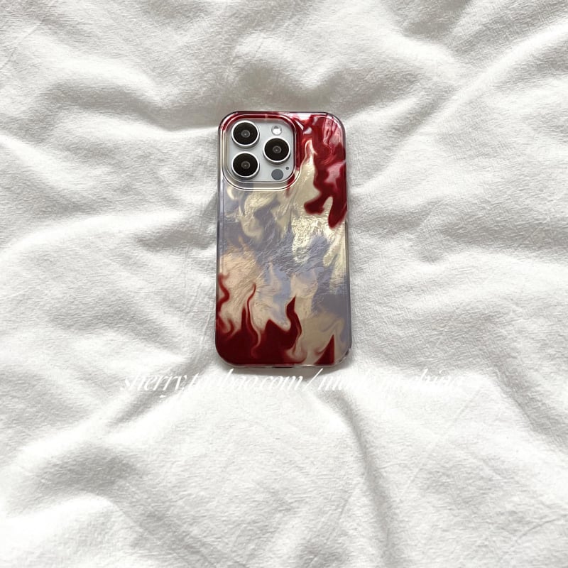 Carcasă pentru iPhone 16 Pro Max, stil Sherry Ins, gradient de flăcări cu laser