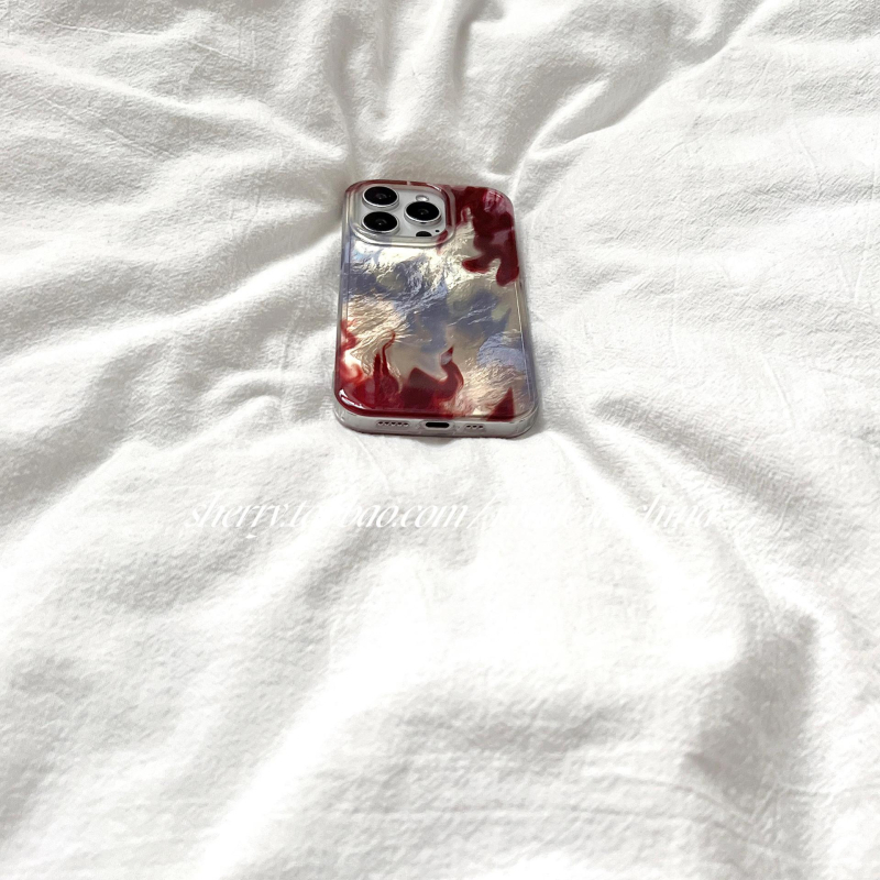 Carcasă pentru iPhone 16 Pro Max, stil Sherry Ins, gradient de flăcări cu laser