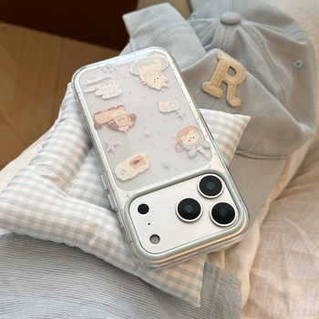 Carcasă transparentă TPU pentru telefon cu desene cu pisică și câine, pentru iPhone 14 Pro Max, atingere moale