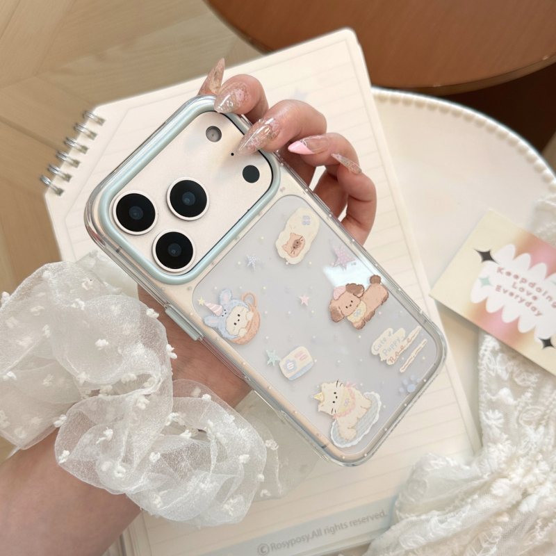Carcasă transparentă TPU pentru telefon cu desene cu pisică și câine, pentru iPhone 14 Pro Max, atingere moale