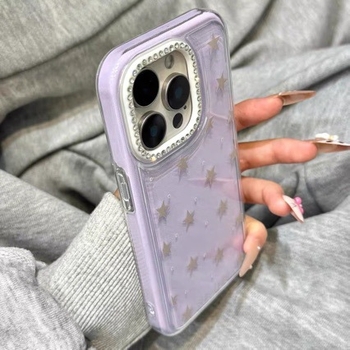 Carcasa cu stele din diamante strălucitoare pentru iPhone 16 Pro Max – Ediție feminină, protecție la cădere, compatibilă cu 12, 14 Pro, 13, 15 Pro