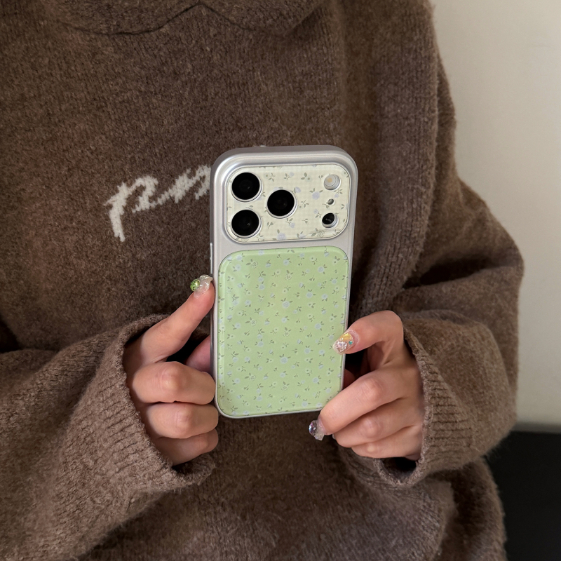 Carcasă KPPins, stil primăvară-vară verde iarbă, floral delicat, pentru iPhone 15, 17 Pro și 17 Pro Max