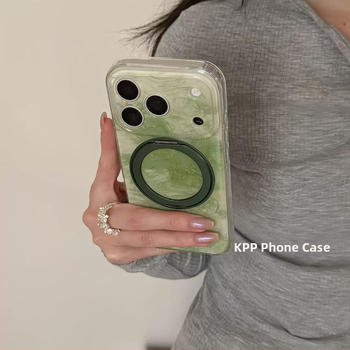 Husă cu gradient verde și suport rotativ pentru iPhone 17 Pro Max, iPhone 16 și iPhone 15