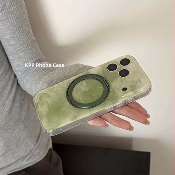 Husă cu gradient verde și suport rotativ pentru iPhone 17 Pro Max, iPhone 16 și iPhone 15