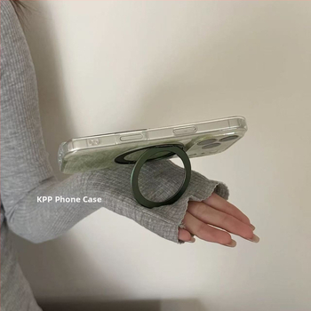 Husă cu gradient verde și suport rotativ pentru iPhone 17 Pro Max, iPhone 16 și iPhone 15