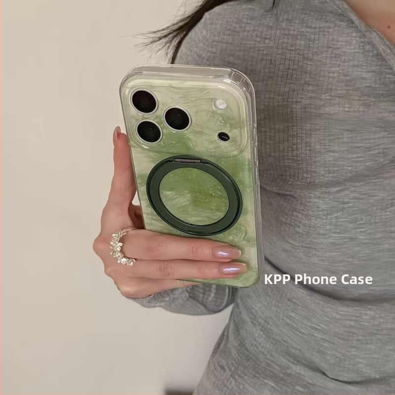 Otočný stojanček s prechodovou zelenou farbou pre iPhone 17 Pro Max, iPhone 16 a iPhone 15