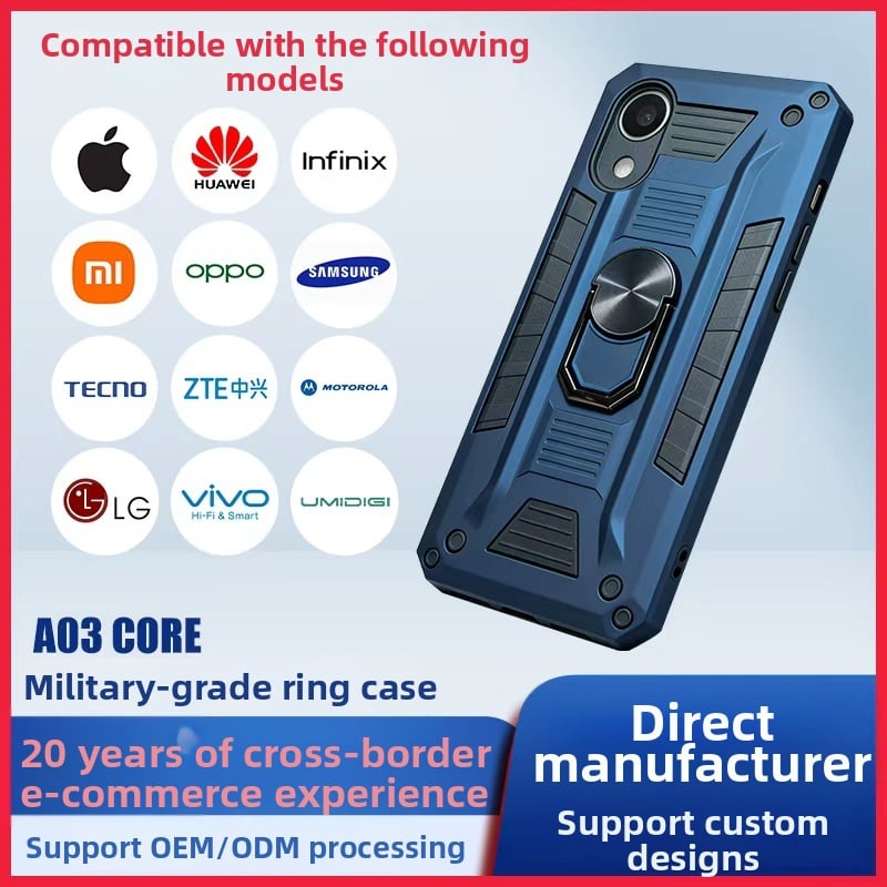 Carcasă pentru Samsung Galaxy A03 Core, inel de protecție de grad militar, tăiere de precizie, 2 în 1