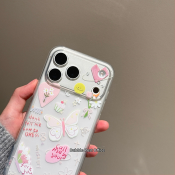 Funda de telefon cu fluture, în stil Insta, inspirată de Bubble Post Office, primăvară, pentru iPhone 17 Pro Max și iPhone 16 Pro – transparentă