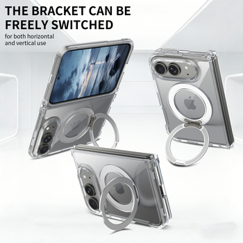 Carcasă transparentă magnetică pliabilă pentru iPhone 18 Fold, 2 în 1