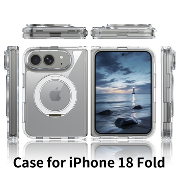 Carcasă transparentă magnetică pliabilă pentru iPhone 18 Fold, 2 în 1