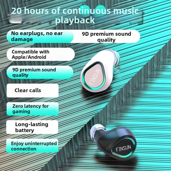 VanSeini căști Bluetooth in-ear mini, sport, mono, cu autonomie lungă a bateriei