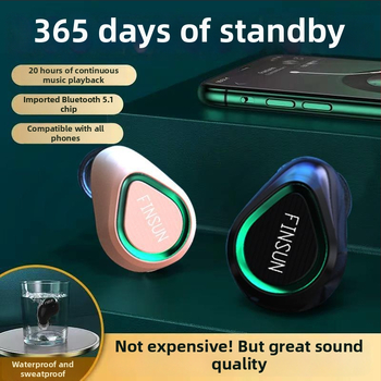 VanSeini căști Bluetooth in-ear mini, sport, mono, cu autonomie lungă a bateriei