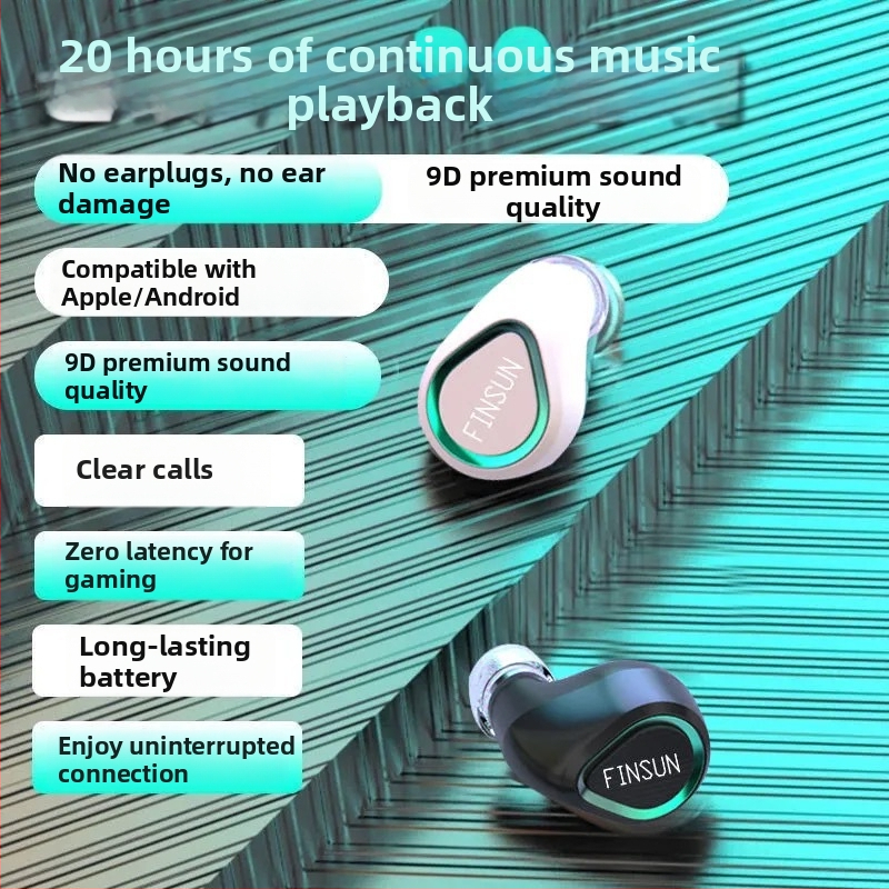 Bezdrôtové mini monofónne športové slúchadlá do uší VanSeini Bluetooth, s dlhou výdržou batérie
