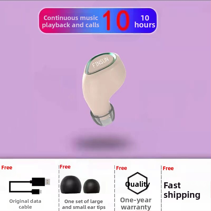 VanSeini căști Bluetooth in-ear mini, sport, mono, cu autonomie lungă a bateriei