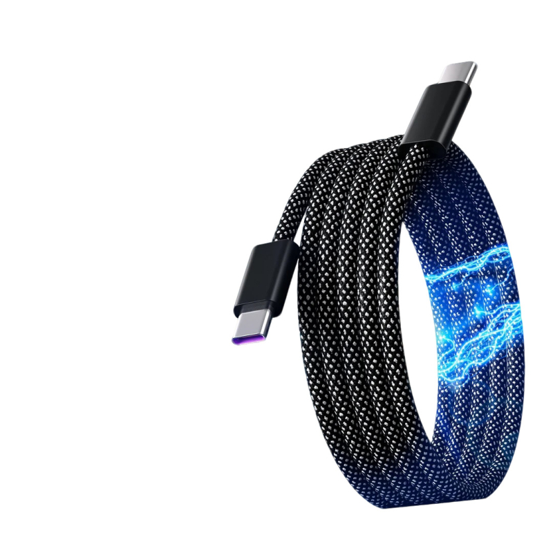 Cablu de date magnetic împletit, 66W încărcare rapidă, cu spațiu de stocare, pentru telefoane și tablete