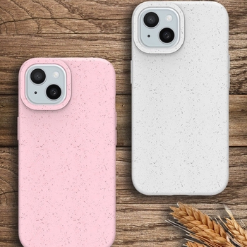 Husă PLA cu paie de grâu pentru iPhone 15 și iPhone 13 Pro Max, alb mat, biodegradabilă, disipare a căldurii, rezistentă la uzură, anti-cadere, anti-amprente