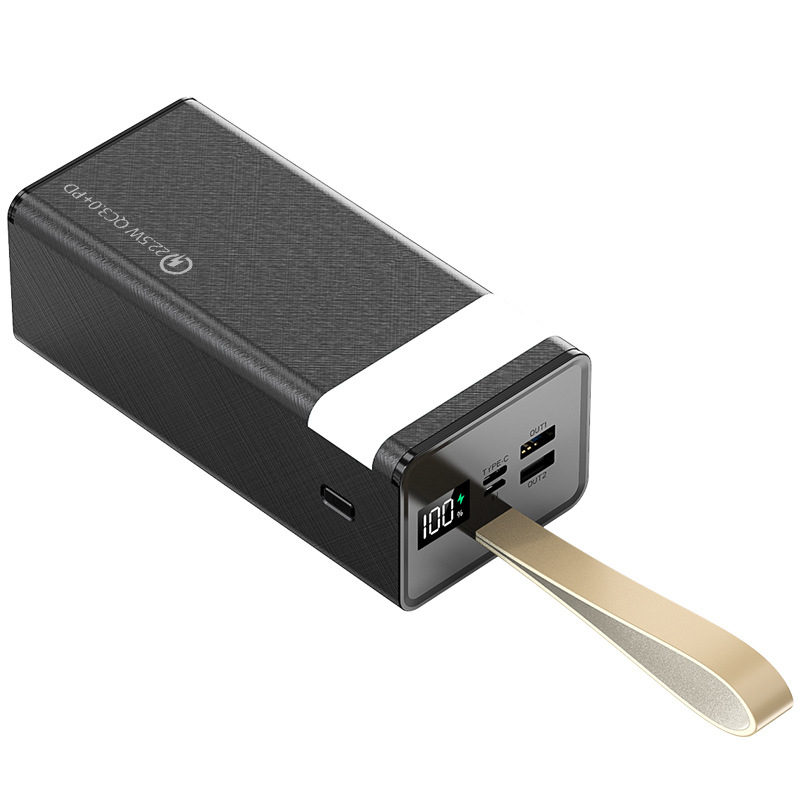 Power bank extern de 50000 mAh, încărcare rapidă bidirecțională, șnur pentru agățare, personalizabil