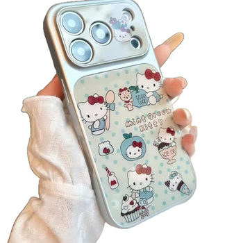 Husă din silicon pentru iPhone 17 Pro Max și iPhone 16, cu ilustrația unei pisici drăguțe cu buline – acoperire completă