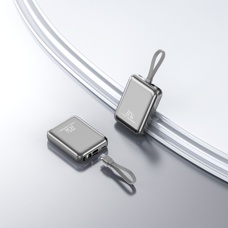 Power Bank nou 22,5W încărcare rapidă 10000mAh, capacitate mare, cu cablu încorporat