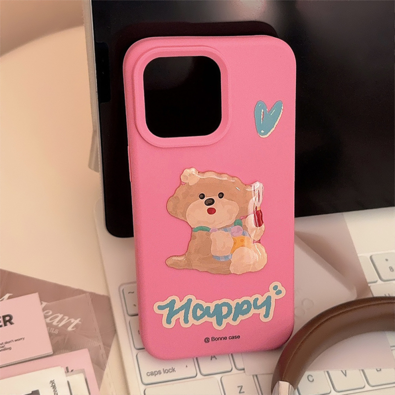 Husă pentru iPhone 14 Pro Max, în stil Ins, cu motiv de câine, roz