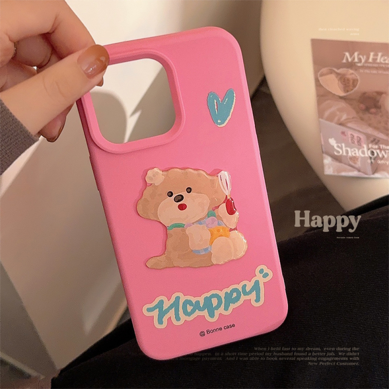 Husă pentru iPhone 14 Pro Max, în stil Ins, cu motiv de câine, roz