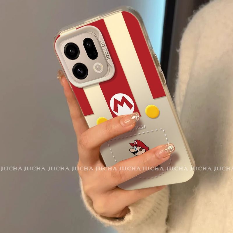Carcasă de protecție din silicon pentru Oppo Find X9 Pro, stil desen animat, motiv Mario cu monede