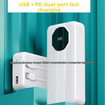 Power Bank certificat 3C, 20000mAh, încărcare rapidă, cablu dublu încorporat