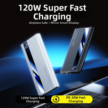 Power bank certificat 3C, 120W, încărcare ultrarapidă, 20000mAh, portabil, cu logo imprimat