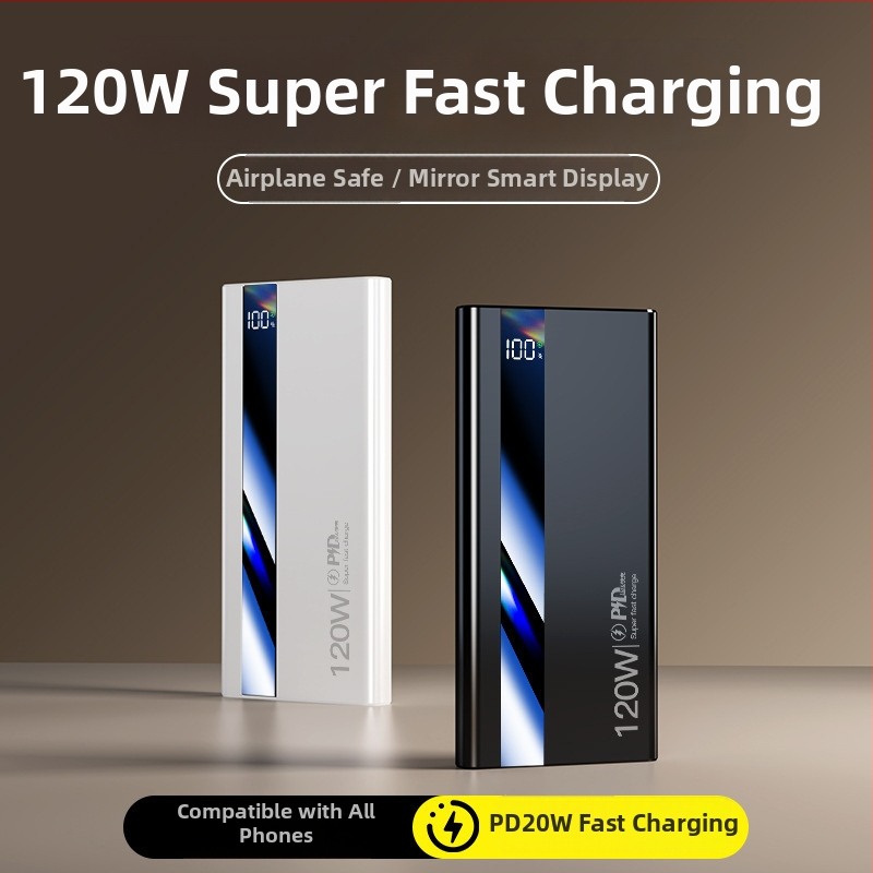 Power bank certificat 3C, 120W, încărcare ultrarapidă, 20000mAh, portabil, cu logo imprimat