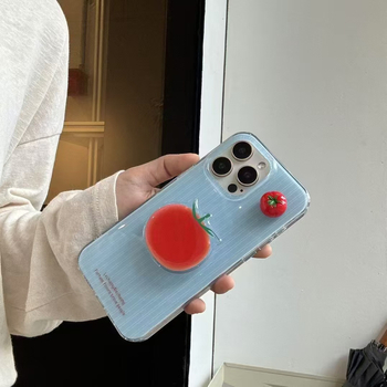 Carcasă TPE cu relief, suport, albastru, pentru iPhone 13/13 Pro Max și 14/14 Pro Max